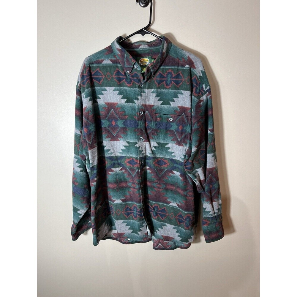 Cabela’s Shirt Womens Size XL Cotton Shacket Southwestern Aztec Button Up Top
